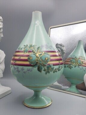 RARE Antique Art Nouveau Porcelain - 18th Century Vase - Floral w/ Gold Gilding